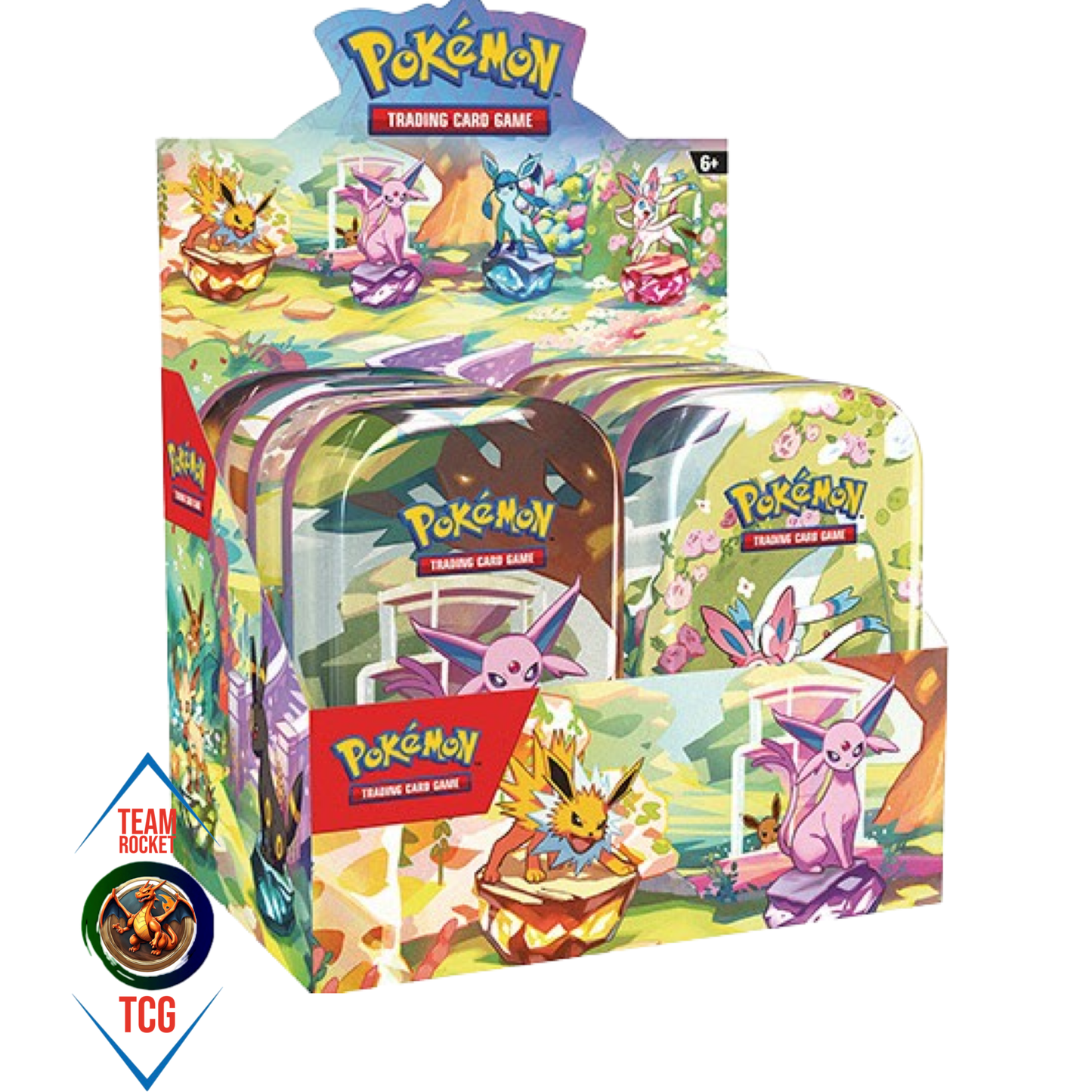 Pokémon Scarlet & Violet Prismatic Evolutions Mini Tin Display