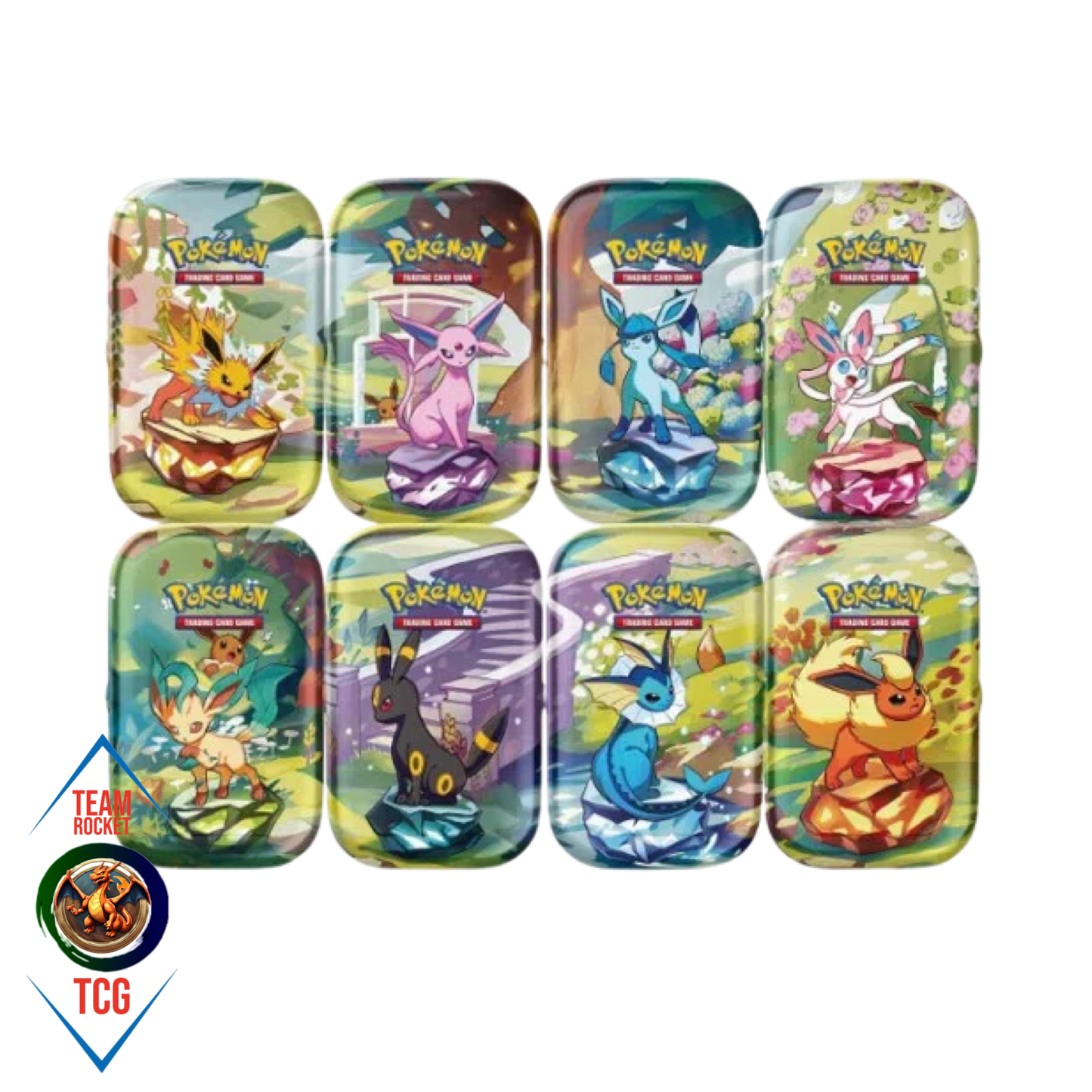 Pokémon Scarlet & Violet Prismatic Evolutions Mini Tin Display